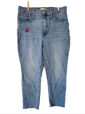 Madewell The Perfect Vintage Jean‎ Cropped & Embroidered Sz 30